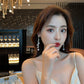 Korean Version Long Pearl Alloy Drop Earrings