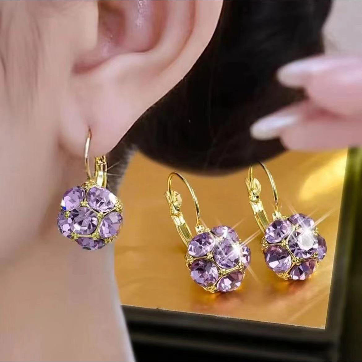 Luxury Fashion Crystal Ball Earrings