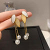 Pearl Leaf Drop Earrings