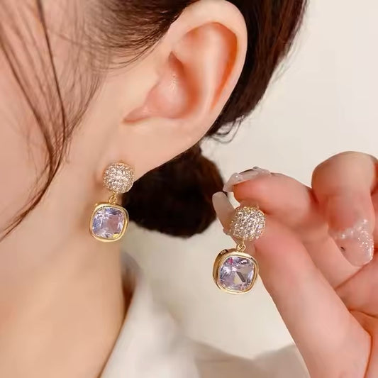 Trendy Diamond Stud Earrings