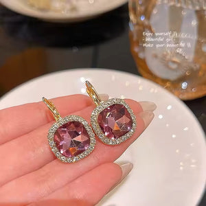 Pink Drop Stone Stud Earring