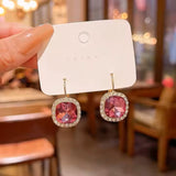 Pink Drop Stone Stud Earring
