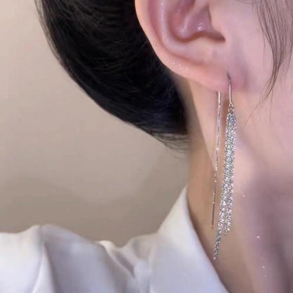 Metal Long Tassel Ear Wire Earing