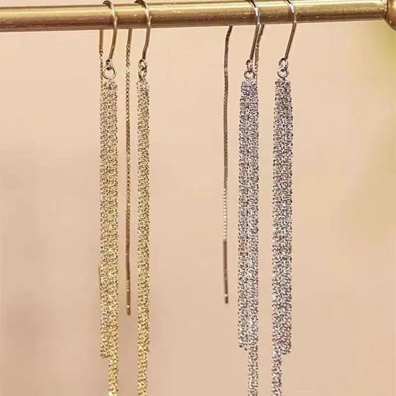 Metal Long Tassel Ear Wire Earing