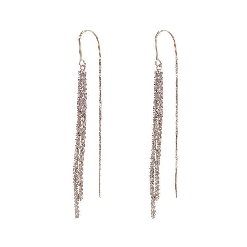 Metal Long Tassel Ear Wire Earing