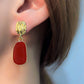 Red Retro Temperament Earrings