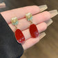 Red Retro Temperament Earrings