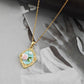 Anti Tarnish Retro Oval Flower-Painted Style Pendant Necklace