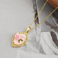 Anti Tarnish Retro Oval Flower-Painted Style Pendant Necklace