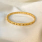 Anti Tarnish Roman Numbers Cut & Stone Bangle Bracelet
