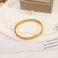 Anti Tarnish Roman Numeral Cuts Bangle Bracelet