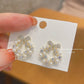 Shiny Pearl Bow Flower Garland Stud Earrings