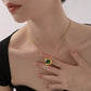 Anti Tarnish Square Cubic Emerald Style Stone Pendant Necklace