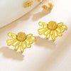 Tarnish Free Stainless Steel Geometric Flower Shaped Stud Earrings