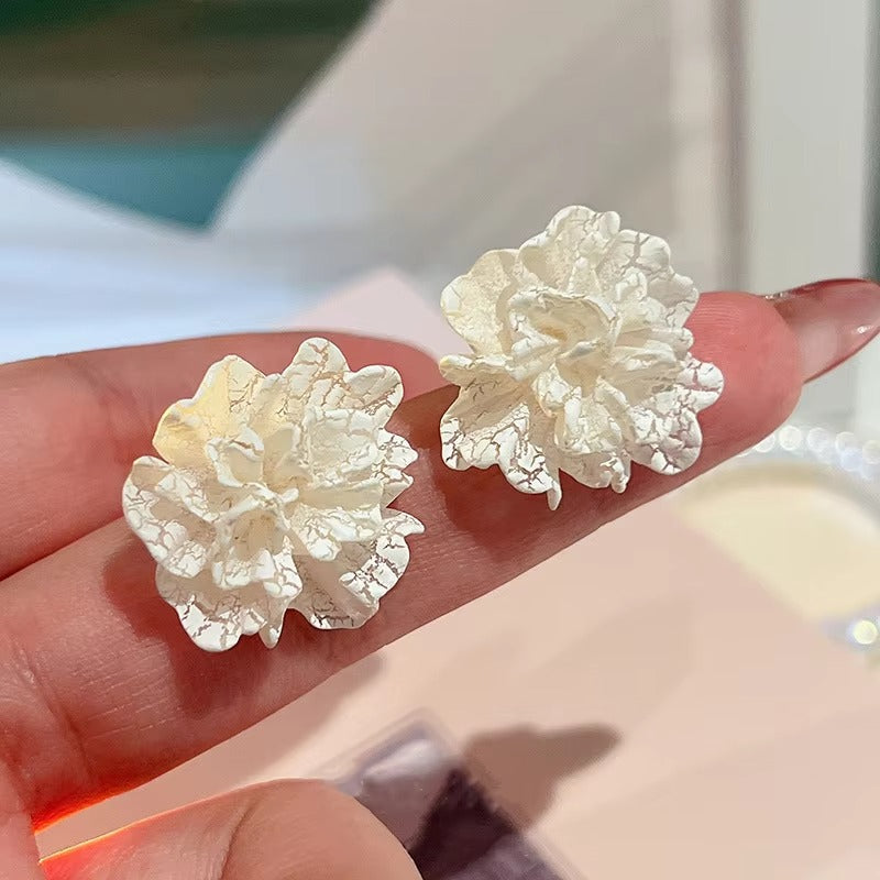 Textured Floral Stud Earrings