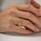 Gold Plated Anti Tarnish Stainless Steel Elegant Leaf Ring