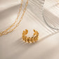 Gold Plated Anti Tarnish Stainless Steel Elegant Leaf Ring