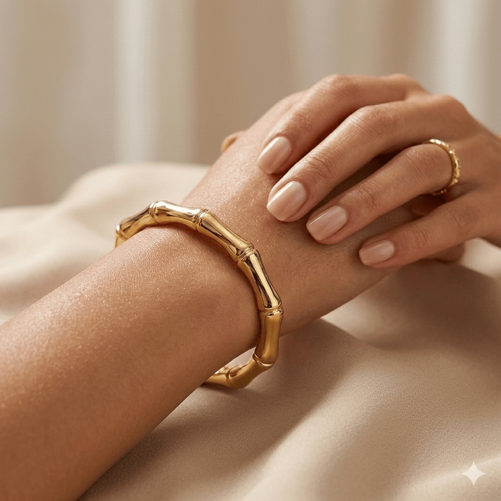 Anti Tarnish Thick Bamboo Style Kada Bracelet