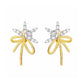 Trendy Gold Plated Bow Knot Shaped Cubic Zirconia Diamond