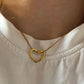 Anti Tarnish Trendy Heart Hollow Necklace