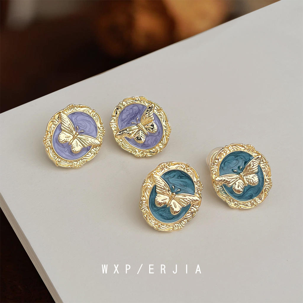 Trendy Retro French Butterfly Earrings