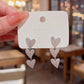 Triple Heart Drop Earrings
