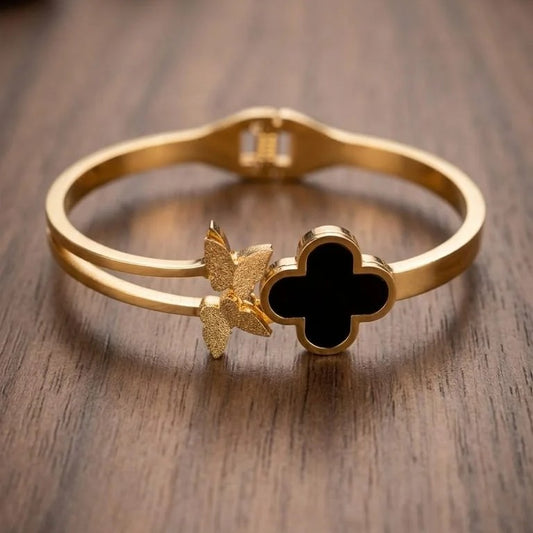Anti Tarnish Elegant Clover Butterfly 2.2 Baby Kada Bracelet