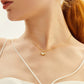 Anti Tarnish White Enamel Minimal Heart Pendant Necklace
