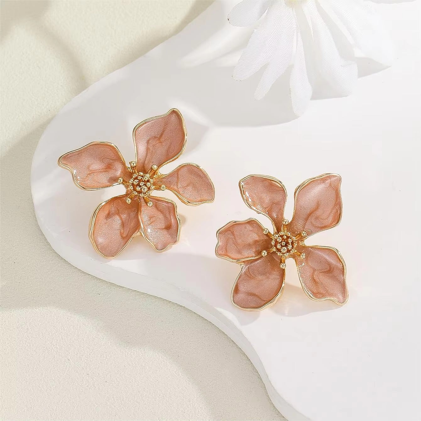 Enamelled Flora Stud Earrings