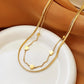 Anti Tarnish Double-layered Chain Love  Necklace