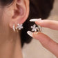 Micro Zircon Inlaid Crystal Flower Stud Earrings