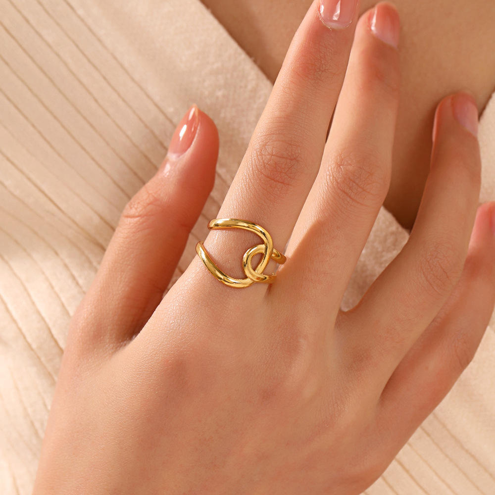 Anti-Tarnish Knot Loop Style Ring