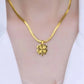 Anti Tarnish Lucky Leaf Pendant Flat Snake Chain Necklace