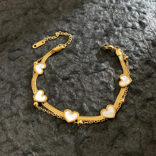 Anti Tarnish Lucky Heart Bracelet