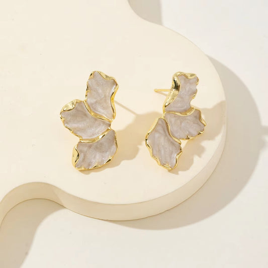 Maple Leaf Flower Oil Drip Earrings