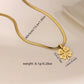 Anti Tarnish Lucky Leaf Pendant Flat Snake Chain Necklace