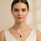 Anti Tarnish Black Square Diamond Pendant Necklace