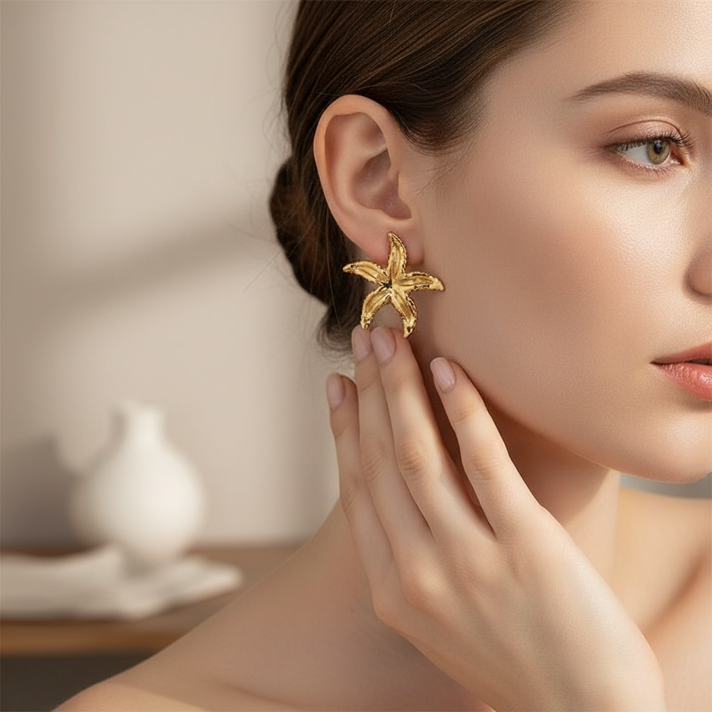 Anti Tarnish Star Fish Earring