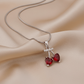 Anti Tarnish Silver Cherry Pendant Chain Necklace