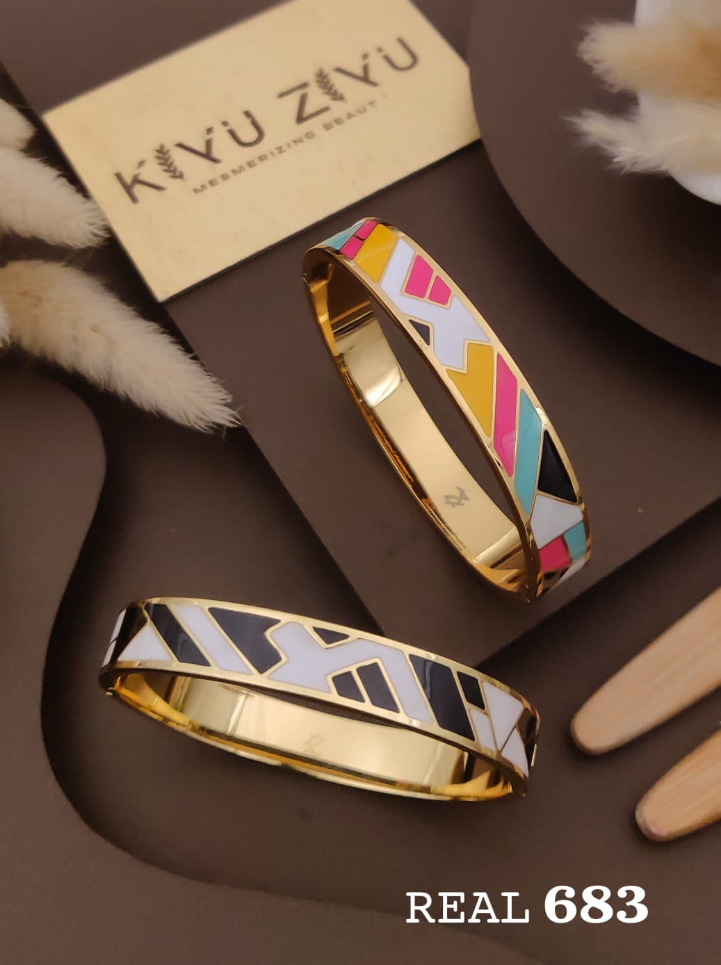 Anti Tarnish Enamel Premium Kada Bracelet