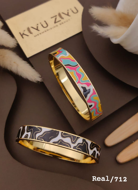 Anti Tarnish Enamel Premium Kada Bracelet
