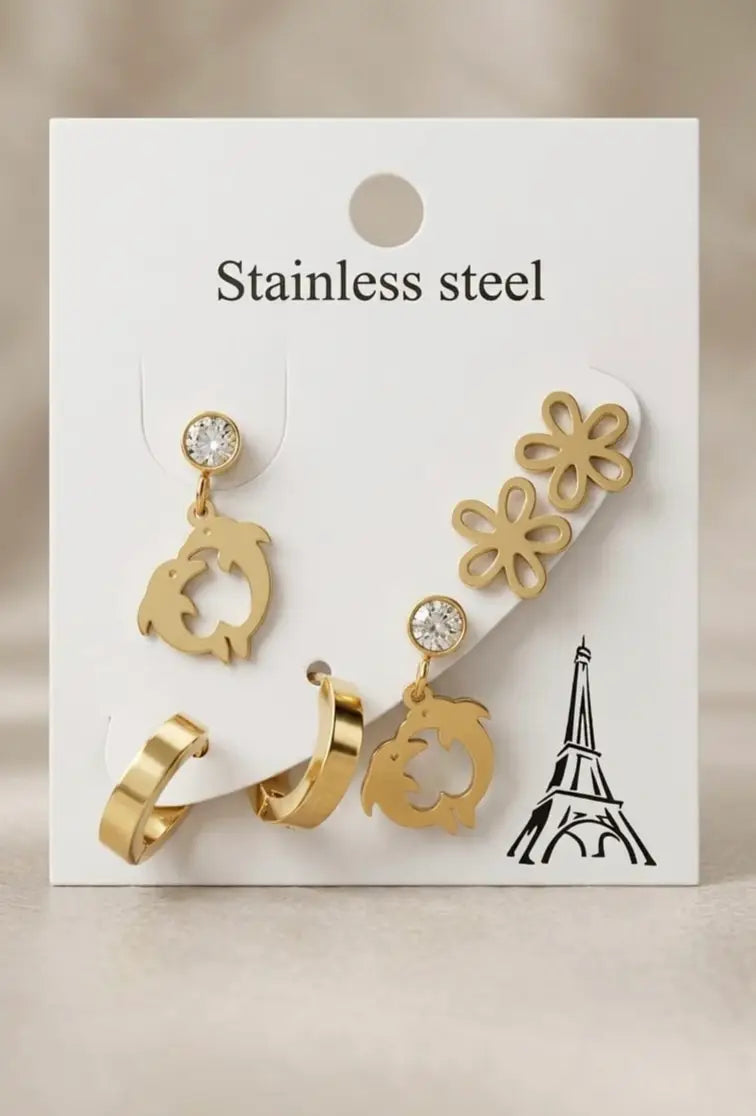 Anti Tarnish Trendy Hypoallergenic Earrings Combo III