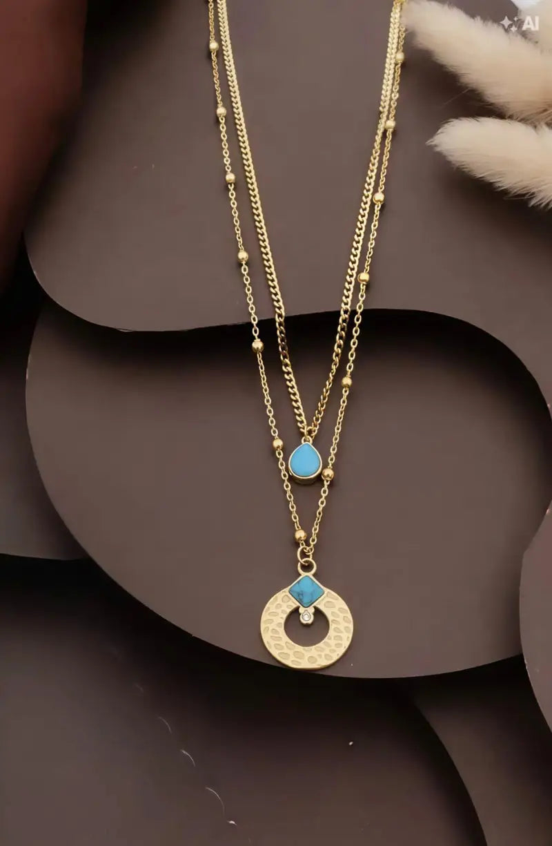 Anti Tarnish Elegant Double Layer Chain Necklace