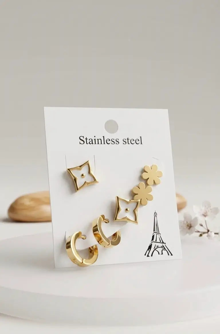 Anti Tarnish Trendy Hypoallergenic Earrings Combo V
