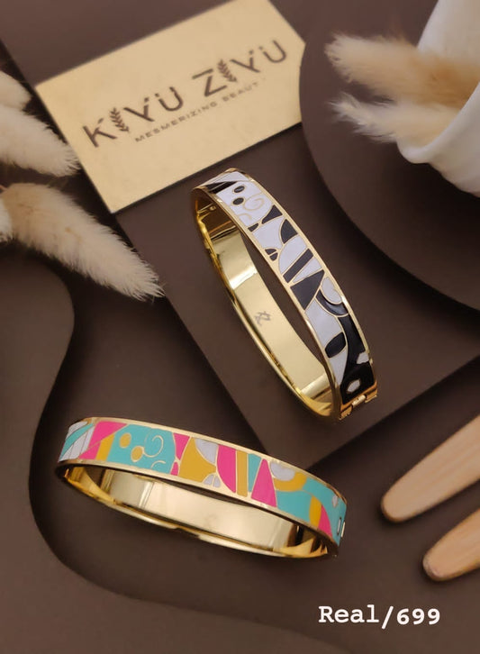Anti Tarnish Enamel Premium Kada Bracelet